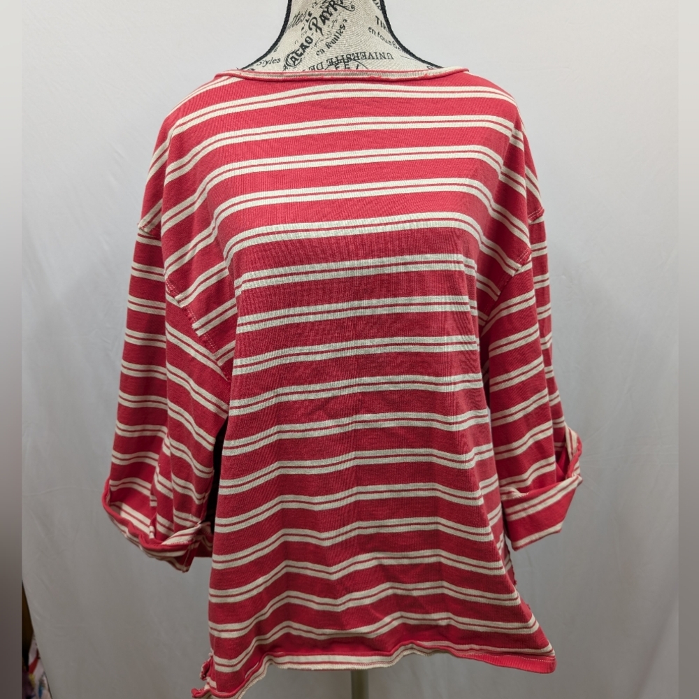 We The Free Baggy Red Striped Tee